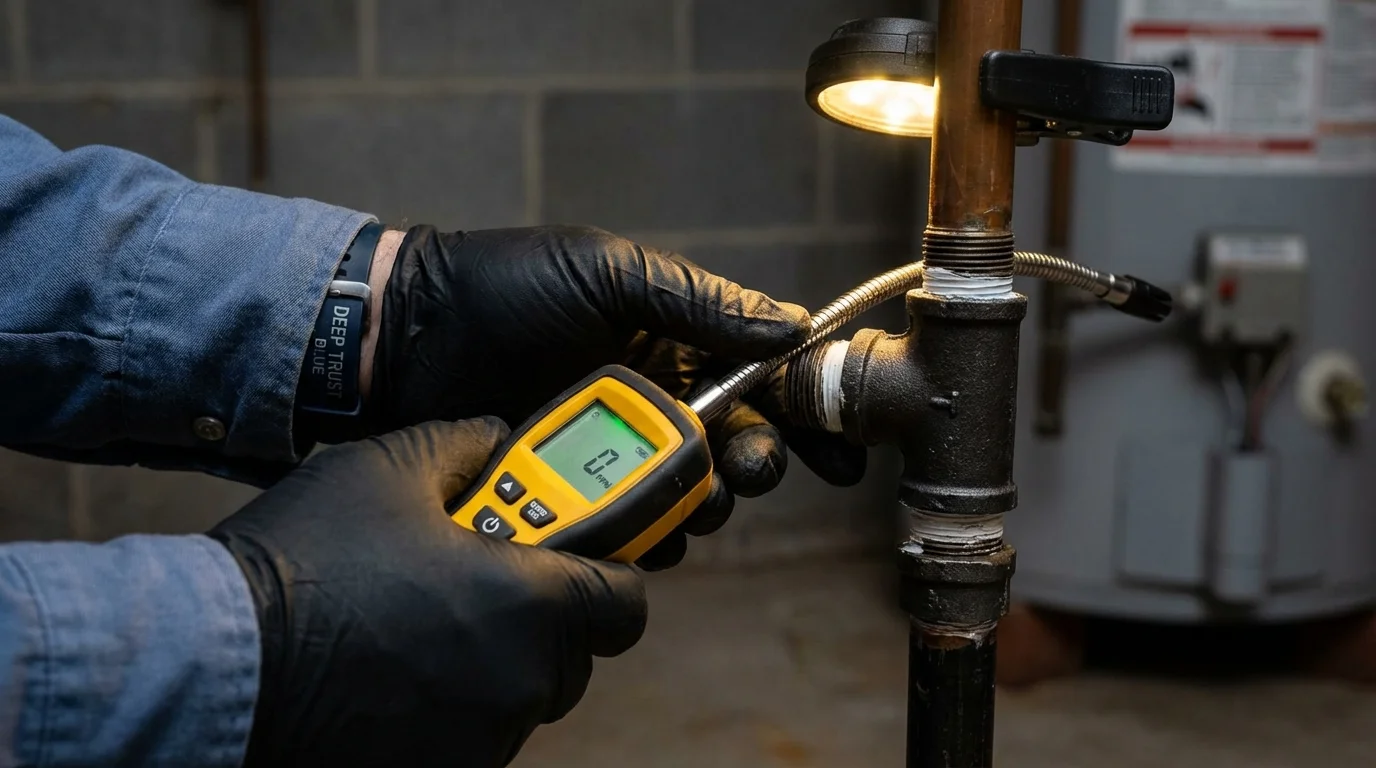 Gas leak detection with electronic sniffer by Johns Plumbing LLC in Sorrento