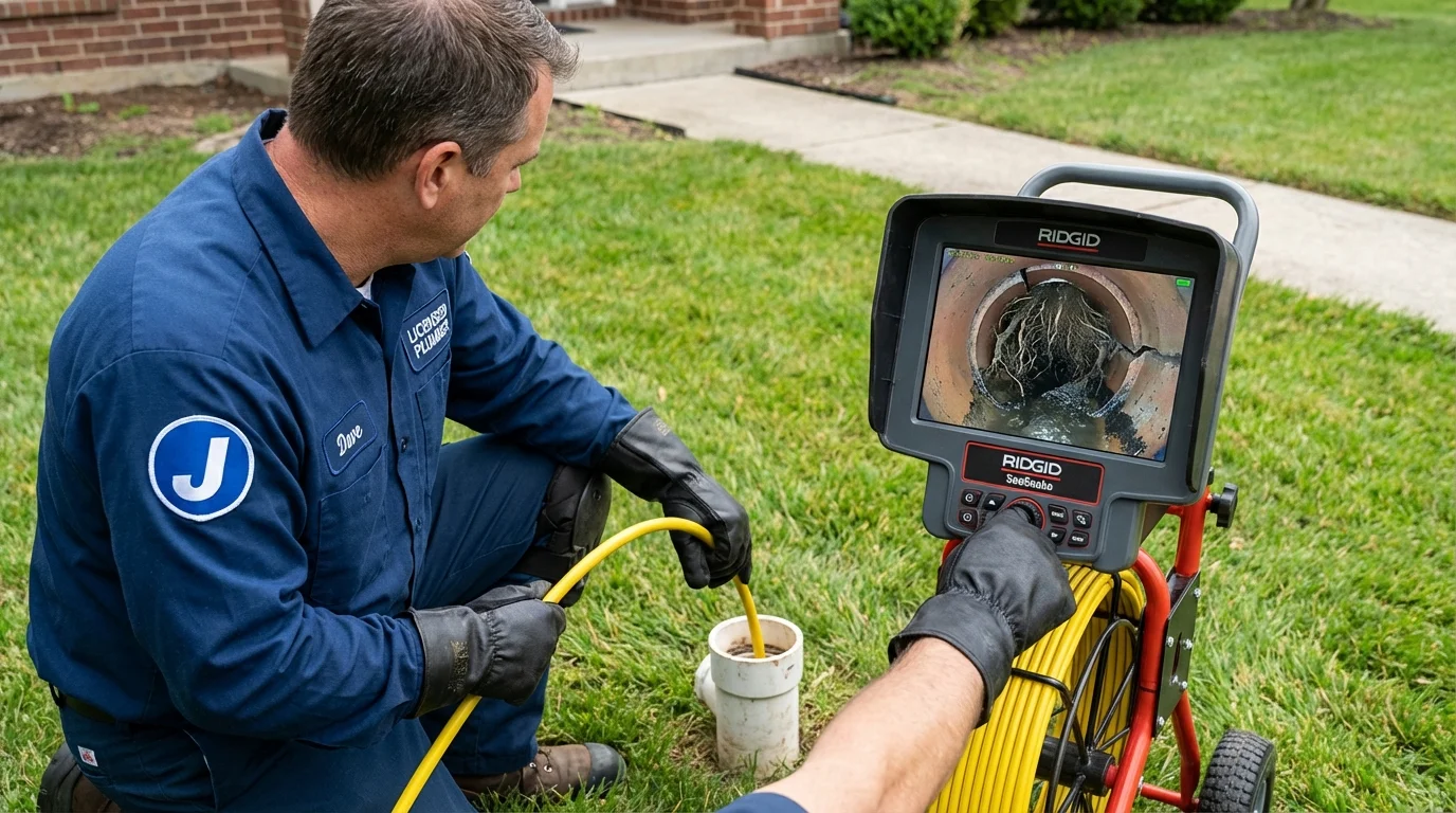 Sewer camera inspection being performed by Johns Plumbing LLC in Sorrento